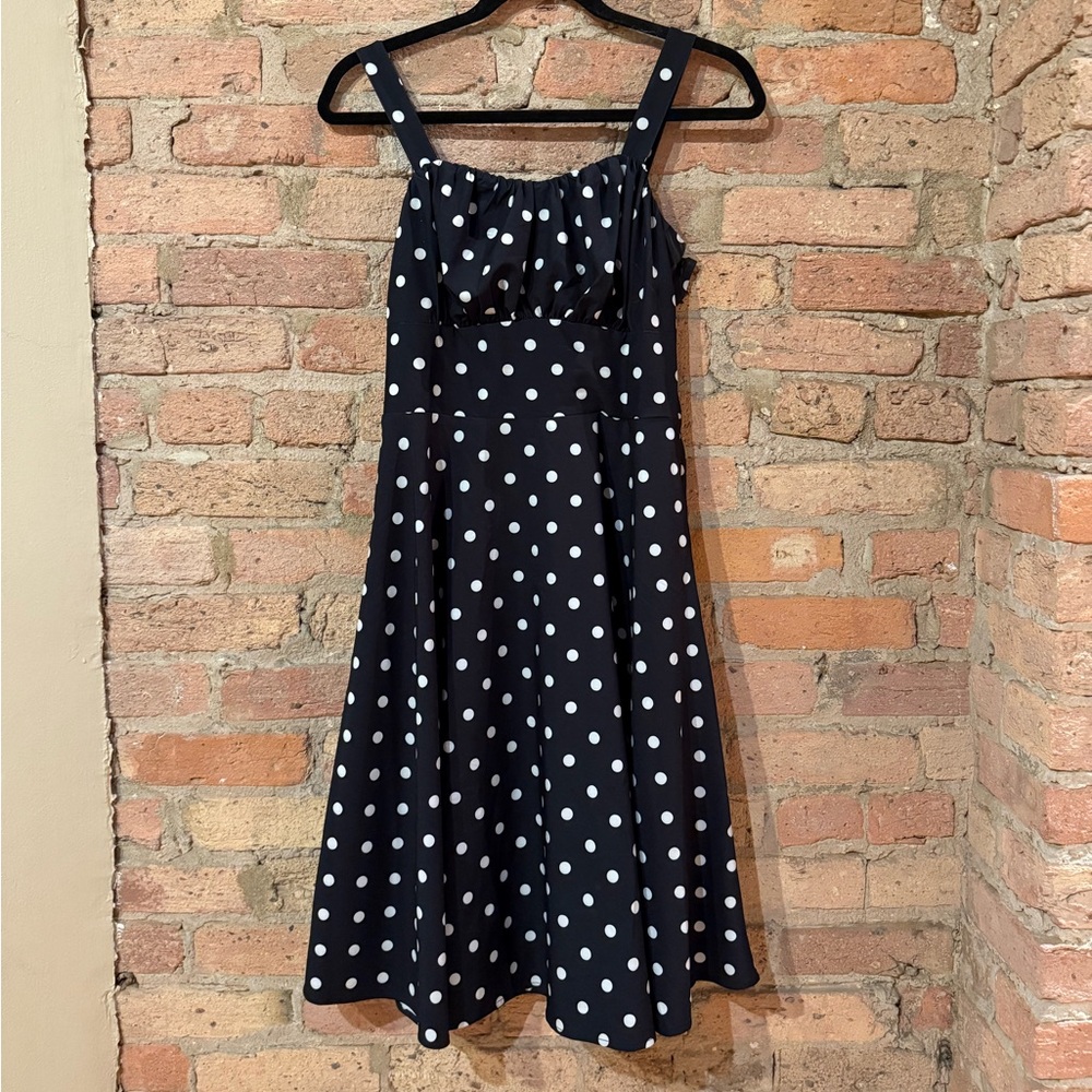 Polka Dot Midi Dress - Black and White